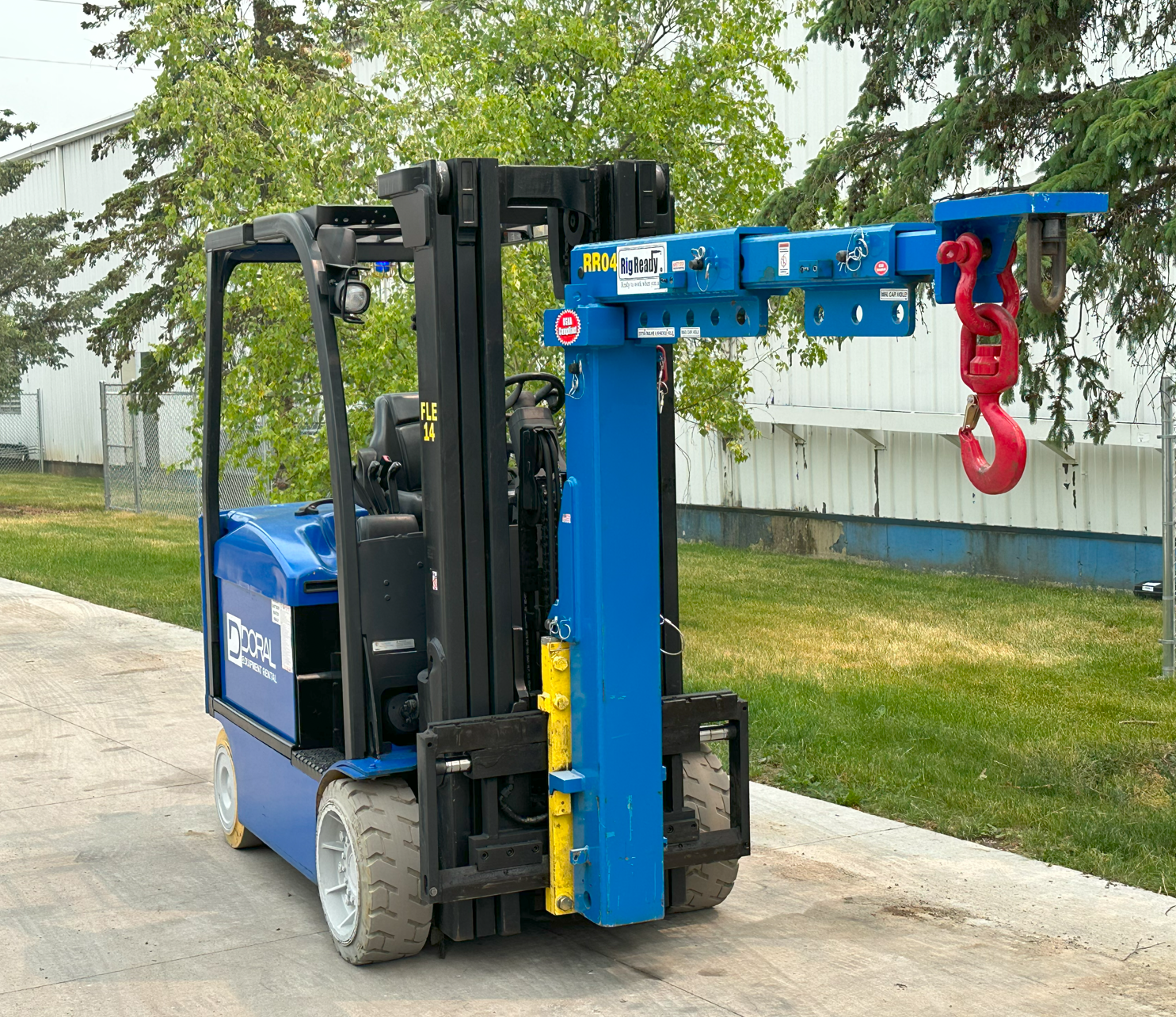 RigReady Boom Attachment with Forklift in use